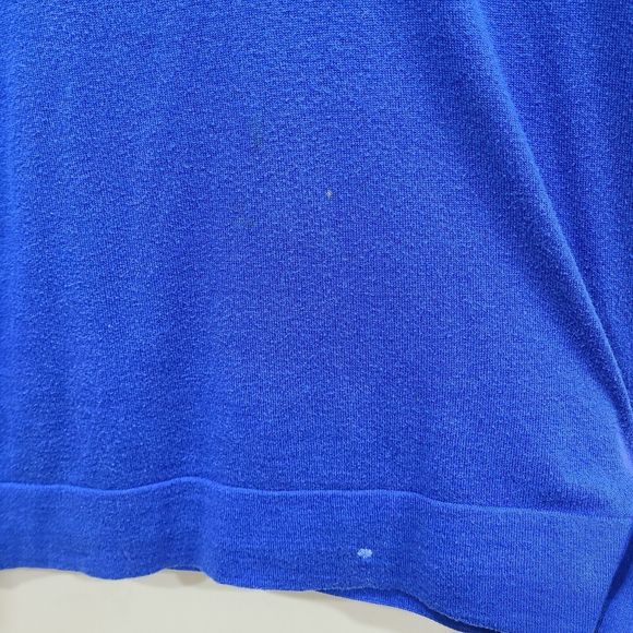 Faconnable Mens 1/4 Zip Pullover Sweater Large Blue Knit Designer Classic Preppy - Picture 5 of 11